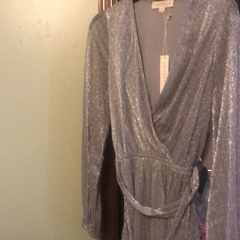 Silver brand new glitter dress.